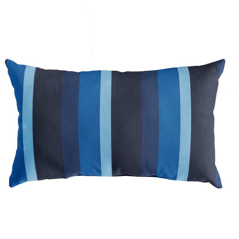 Sunbrella Gateway Indigo Stripe Indoor/Outdoor 16x26 Knife Edge Pillow (Single) - 16 x 26