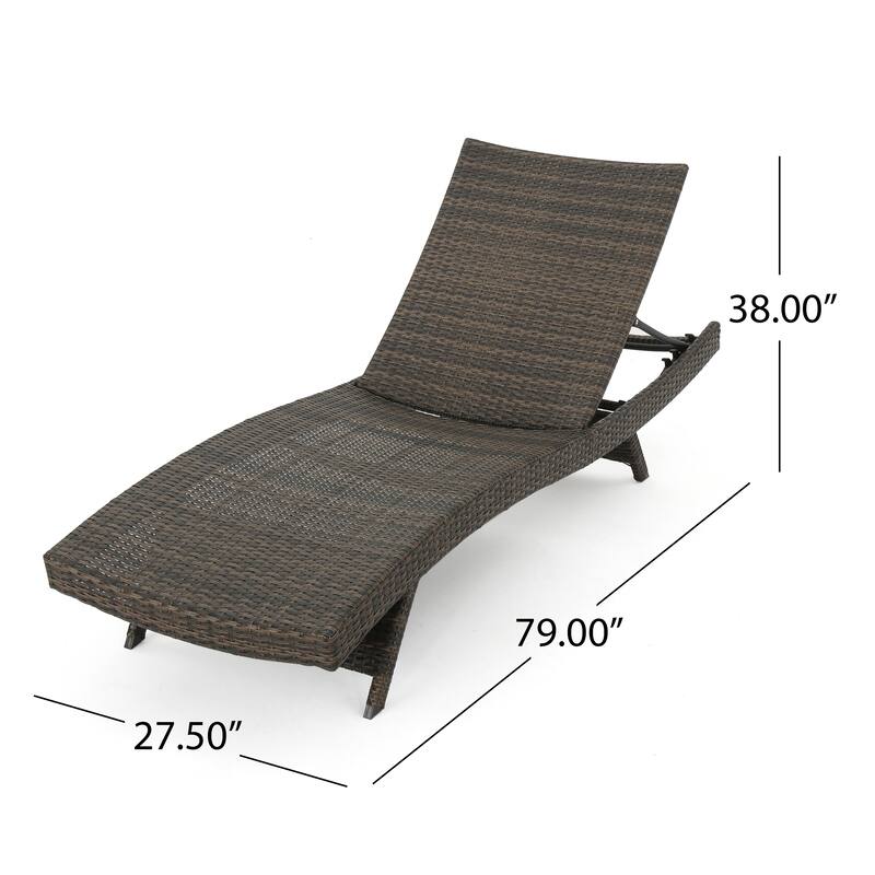 Roomfitters Outdoor Wicker Chaise Lounge Set, Adjustable Reclining Patio Loungers, Weather-Resistant Rattan