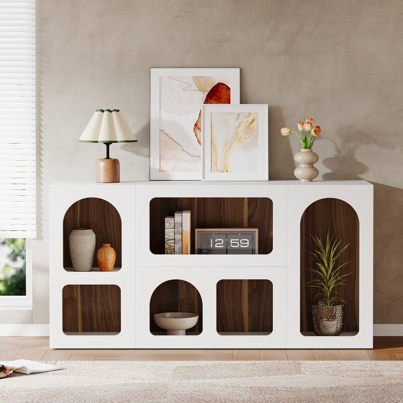 59” Modern Console Table with Storage for Entryway