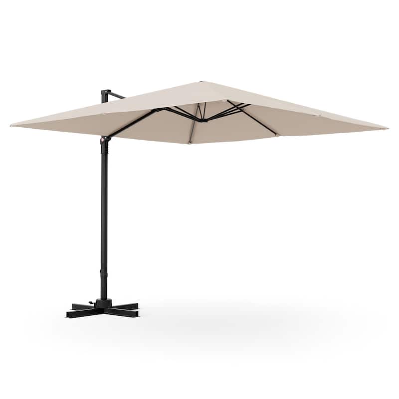 Costway Patio 9.5FT Square Cantilever Offset Hanging Umbrella 2-Tier