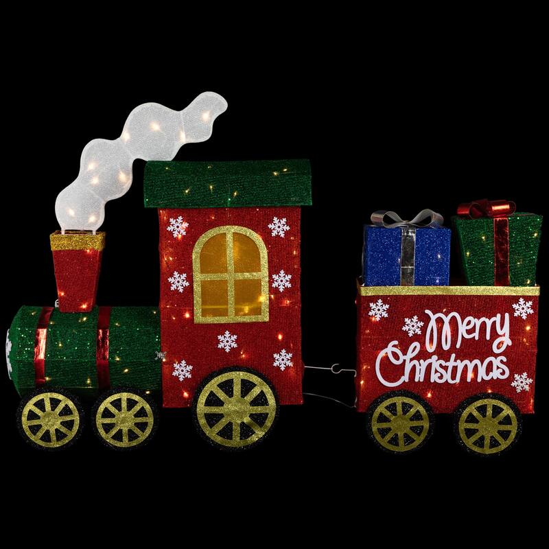 Lighted Train with Presents Outdoor Yard Decoration - 48" - Red - Warm White LED - 48