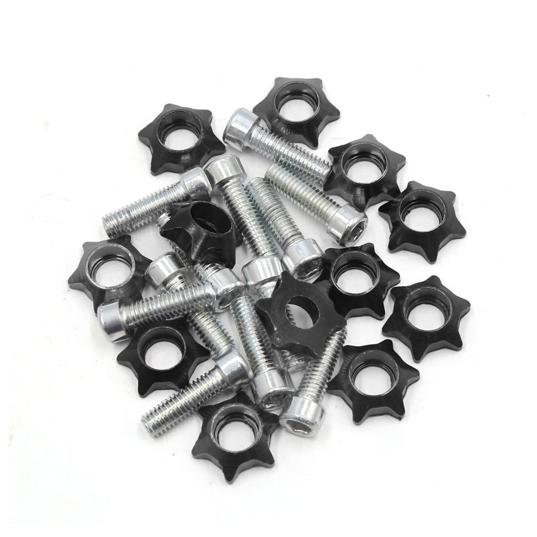 Shop 12pcs 6mm Thread Dia Black Star Shape Motorcycle License