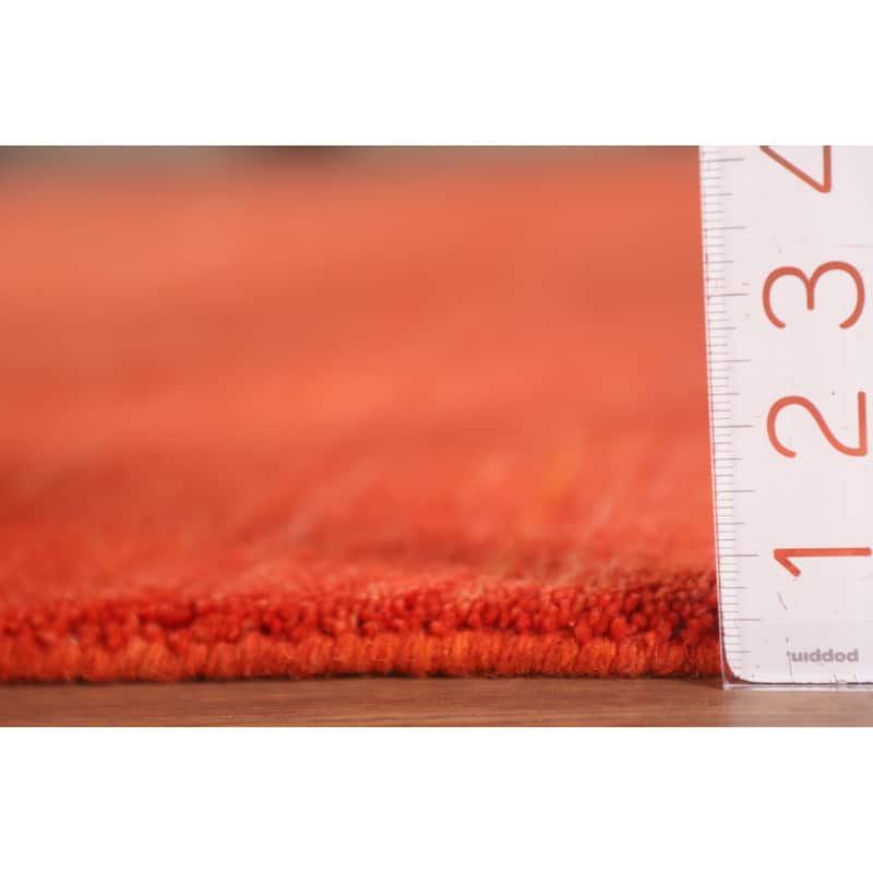 Hand Knotted Oriental 100% Wool Carpet Tribal Tribal Oranges & Rust Gabbeh Area Rug - 9' 9'' X 6' 10''