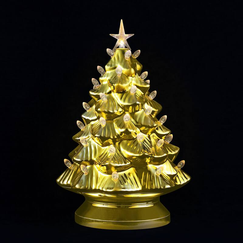 14 in. Shatterproof Nostalgic Tree - Gold