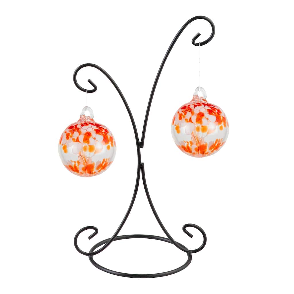 Tree Of Life 2 4In Nova Hand Blown Glass Ball With Stand