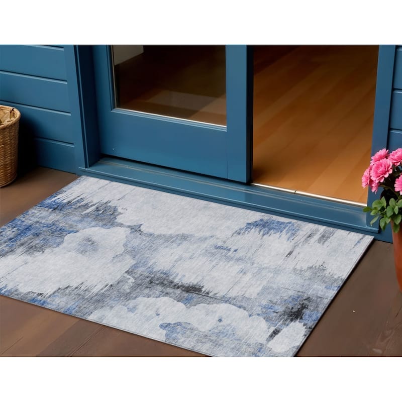 HomeRoots Abstract Transitional Rectangle Outdoor Rug - 3' x 5'