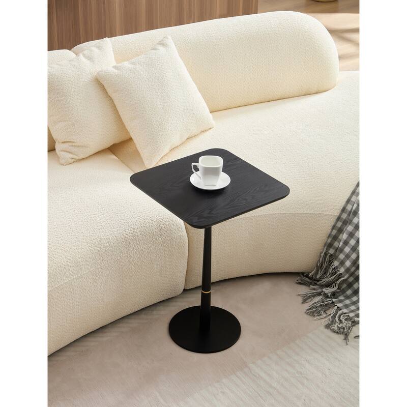 Modern Minimalist Coffee Table Square Coffee Table with Waterproof Tabletop and Decorative Ring, for Living Room