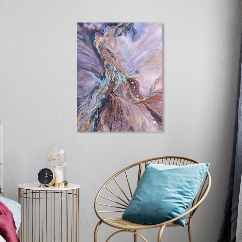 Wynwood Studio Abstract Royal Crystal II Purple and Modern & Contemporary Wall Art Canvas Print - 24 x 20