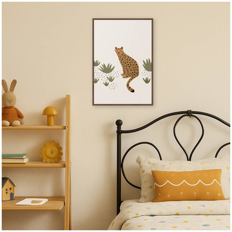 Kate and Laurel Leopard II by July Art Prints Framed Canvas Wall Art Print