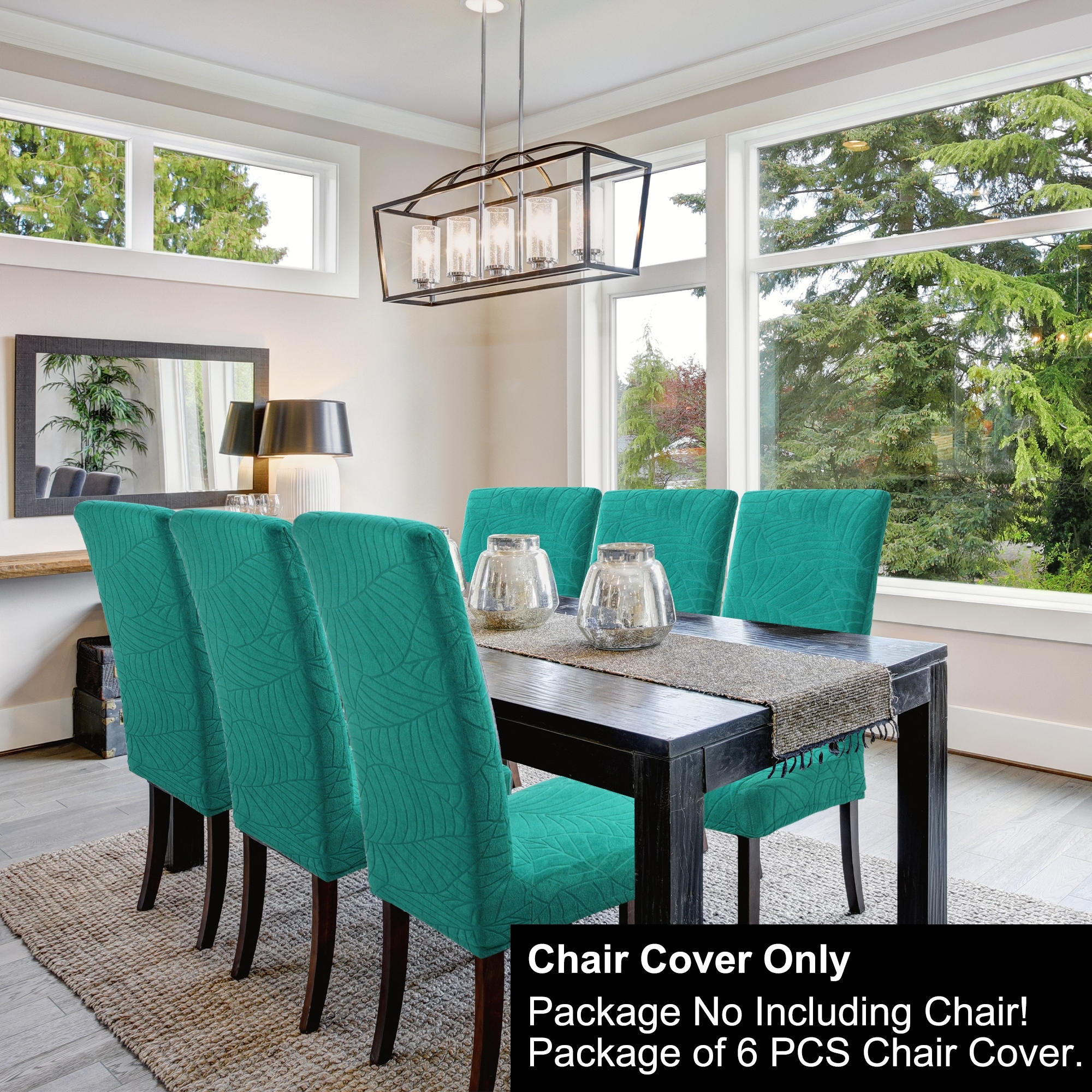 Jacquard Stretch Spandex Removable Dining Room Chair Covers