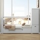 preview thumbnail 2 of 13, Twin Size Platform Bed Frame with Storage Headboard, Footboard, Pull Out Shelves and Twin Size Trundle for Bedroom, White