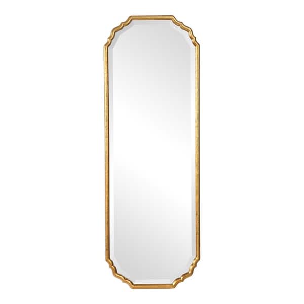 Delacora Um W00433 62 X 22 Full Length Mirror Metallic Gold Leaf Overstock 29568920