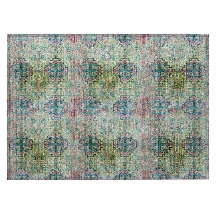 Alnalu Botanic Elegance Weather Resistant Versatile Elegance Runner Outdoor Rug