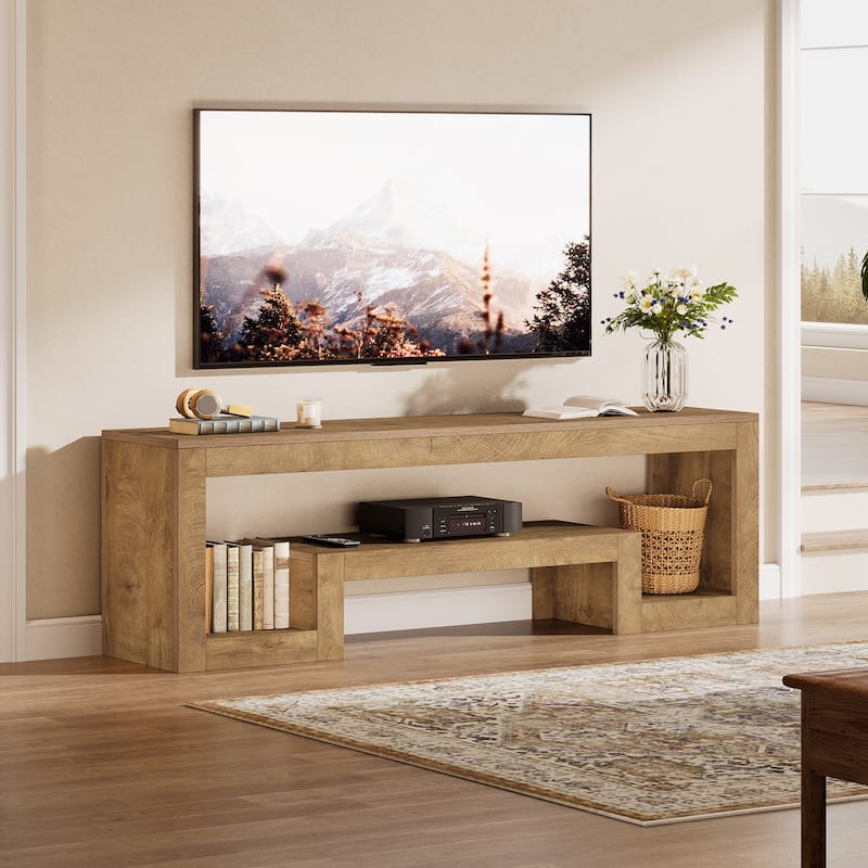 63'' TV Stand for 55/60/65-Inch TVs, Entertainment Center with Shelves