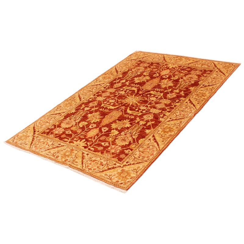 ECARPETGALLERY Hand-knotted Chobi Finest Copper Wool Rug - 5'11 x 8'10