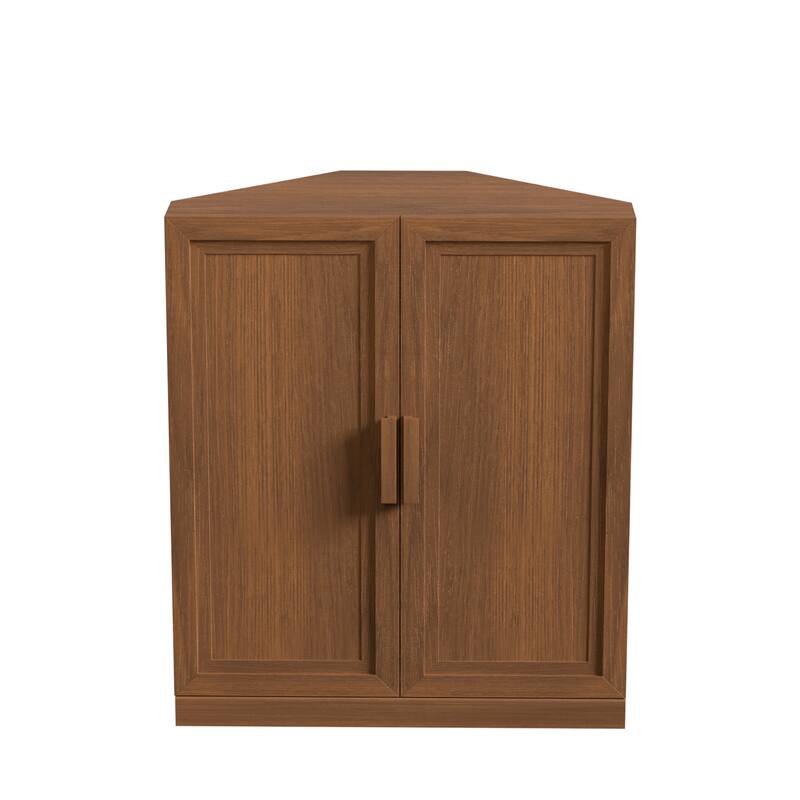 Corner Cabinet Wooden Corner Storage Organizer Cabinet with Adjustable Shelves