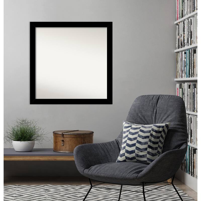 Basic Narrow Non-Beveled Wood Framed Wall Mirror