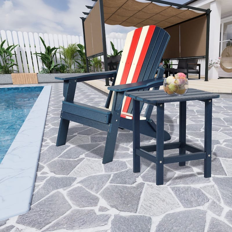 Aoodor Outdoor Adirondack Side Table HDPE End Table - 18"×14.5"