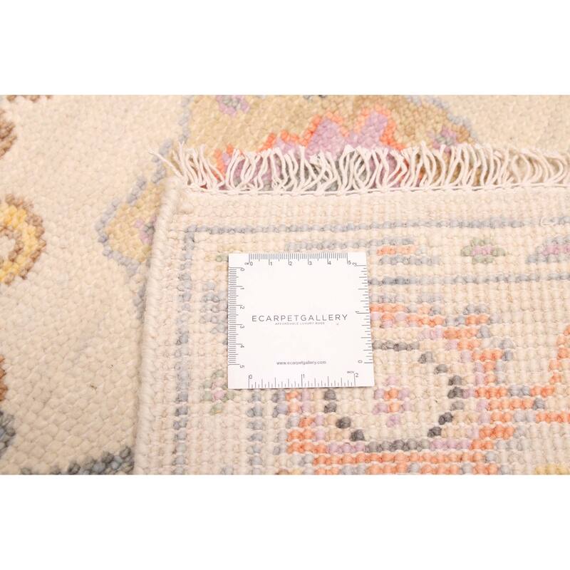 ECARPETGALLERY Hand-knotted Modern Oushak Light Khaki Wool Rug - 3'8 x 5'7