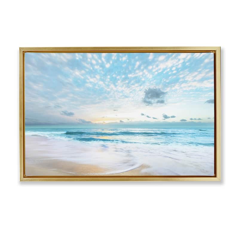 Stupell Sun Bleached Ocean Shore Framed Floater Canvas Wall Art Design By Danita Delimont - 25 x 17 - Gold