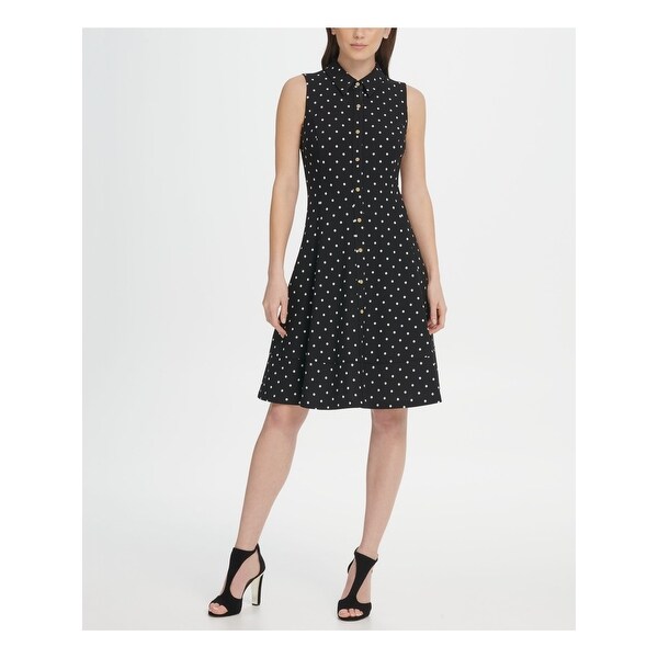 black knee length shirt dress