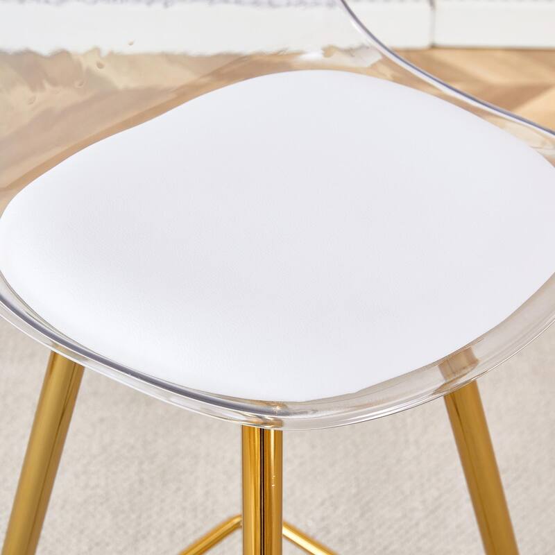 Comfortable Small-Sized Bar Chairs with Metal Legs - Modern Upholstered Style