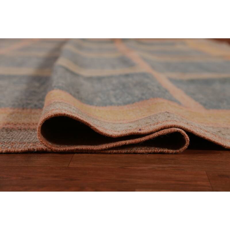 Hand Woven Oriental 100% Jute Carpet Southwestern Modern Multi-Colored Kilim Area Rug - 12' 10'' X 10' 6''