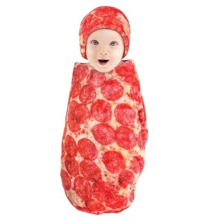 Hudson Baby Infant Plush Food Burrito or Pizza Blanket and Cap, Pepperoni Pizza, One Size - Pepperoni Pizza - One Size