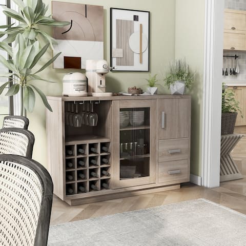 Furniture of America Diz Modern 47-inch 3-shelf Wine Bar Dining Server