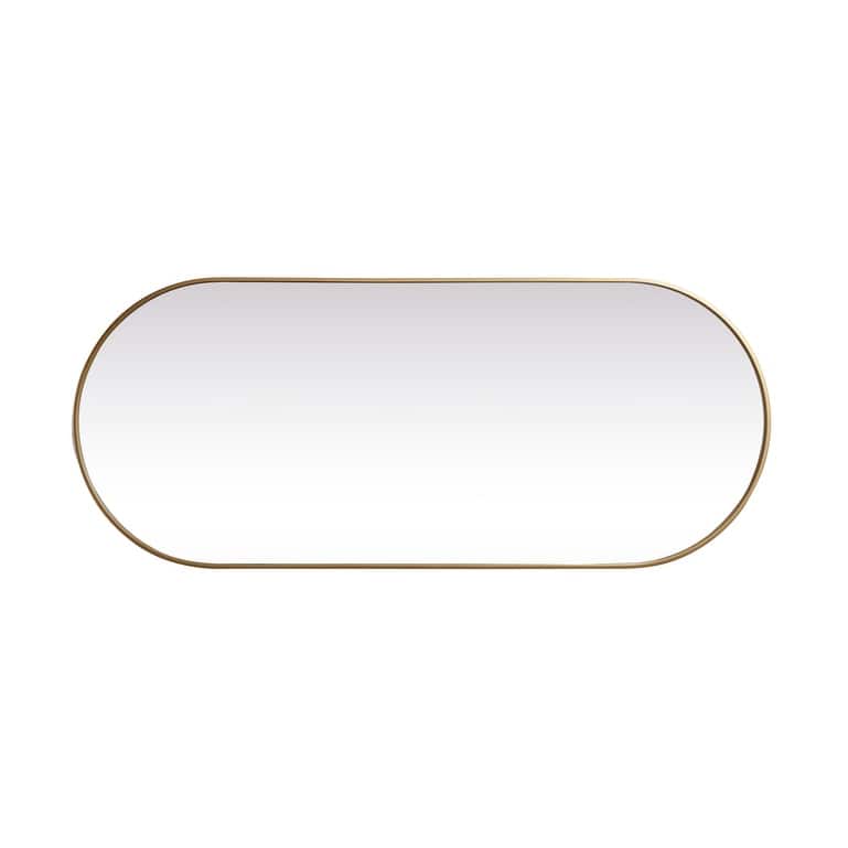 Indigo Home Metal Frame Oval Mirror 30x72 Inch