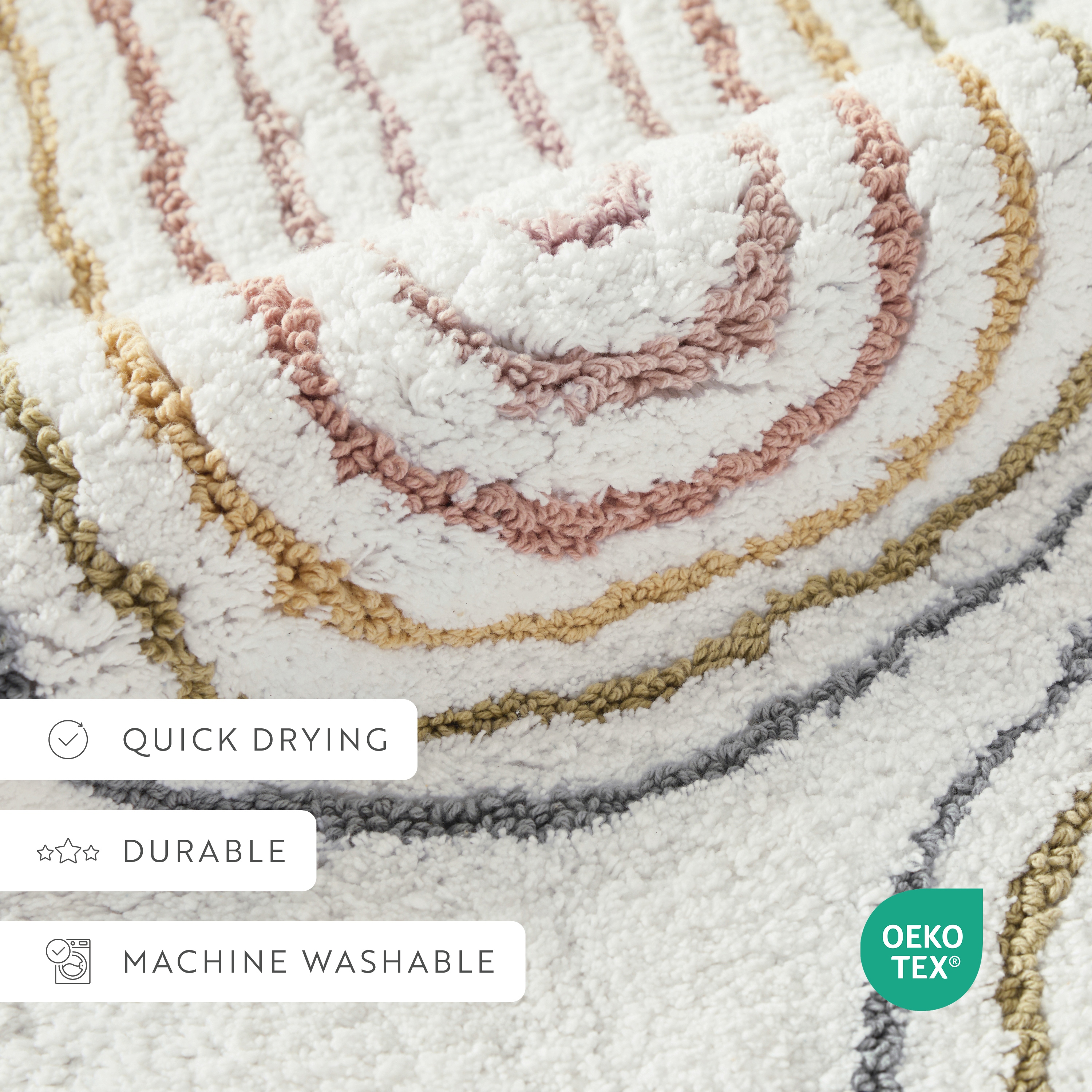 Becky Cameron 100% Cotton Modern Patterned Bath Mat