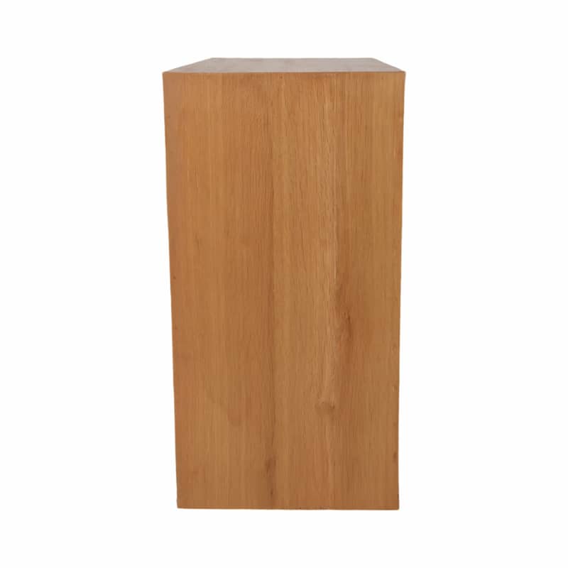 Wood Veneer Accent Table Double Arched Base Modern Glam - 30" Brown - 32" x 15" x 30"