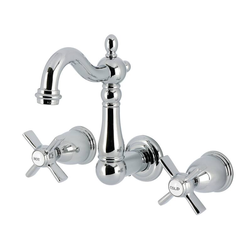 Kingston Brass Millennium Double-Handle Wall Mount Bathroom Faucet - Polished Chrome