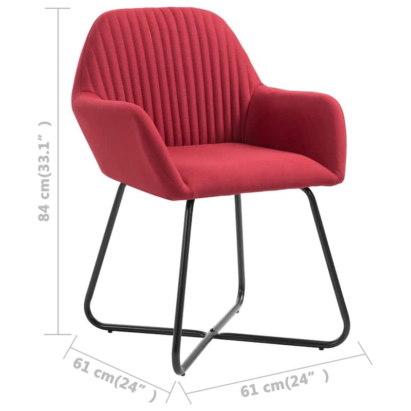 vidaXL Dining Chairs 4 pcs Wine Red Fabric
