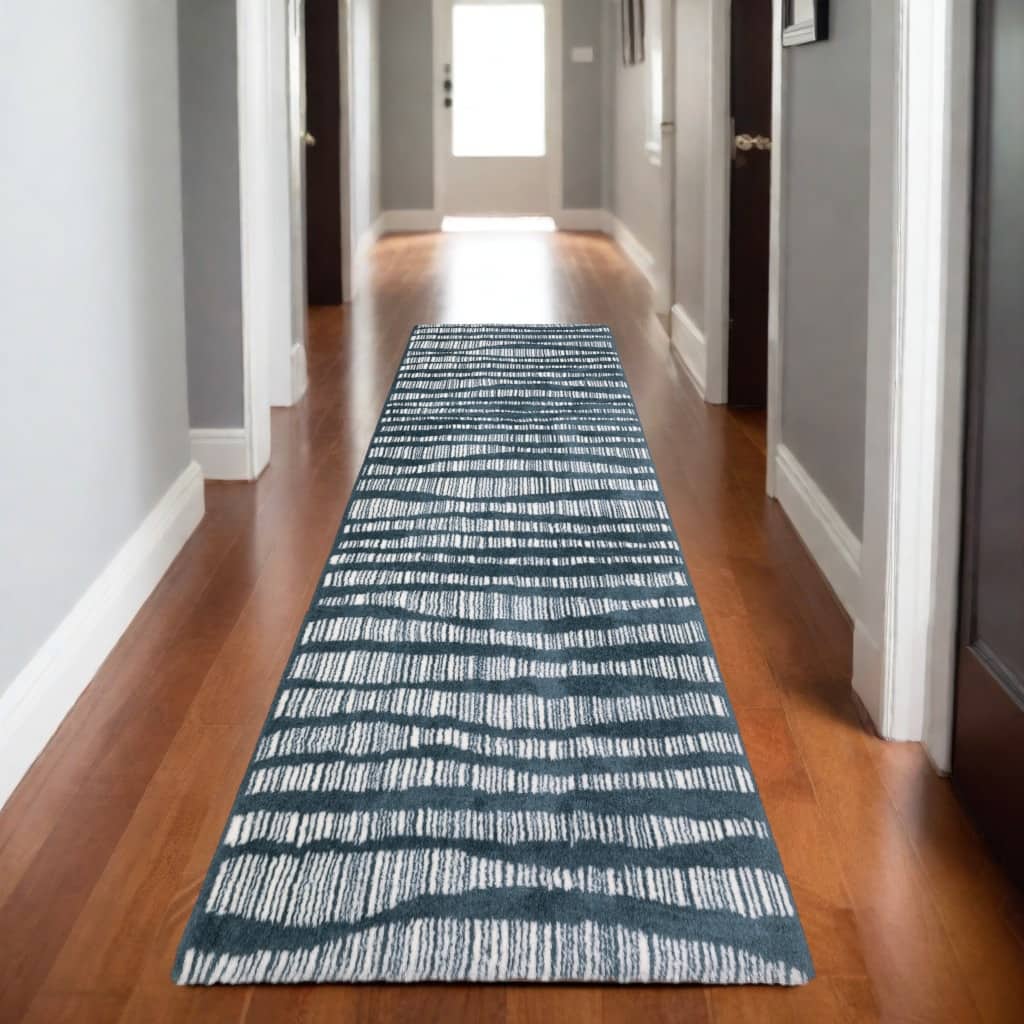 HomeRoots Striped Industrial Runner Area Rug
