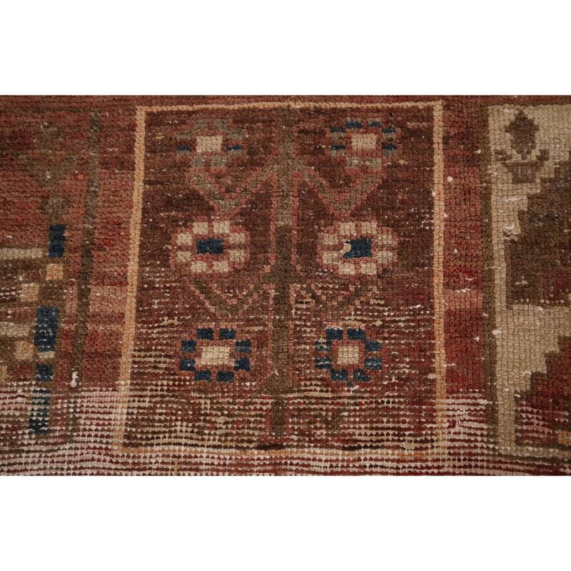 Distressed Bakhtiari Persian Antique Area Rug Handmade Wool Carpet - 5'2" x 11'0"