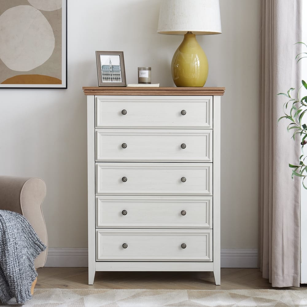 Roomfitters Modern Drawer Dresser, Chest of Drawers with Closet Organizers and Storage, Farmhouse Style Clothes Cabinet