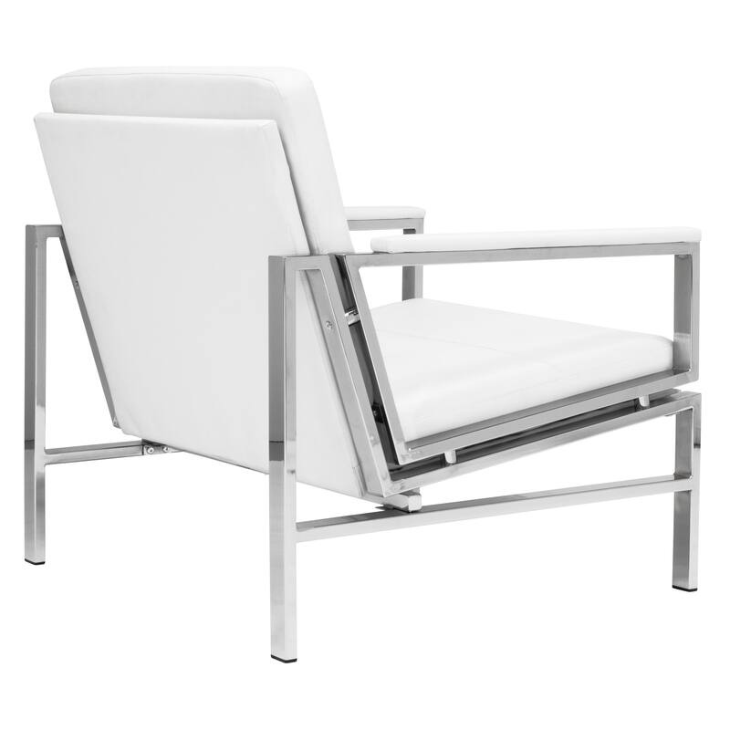 Strick & Bolton Regina Metal and Bonded Leather Mid Century Accent Chair