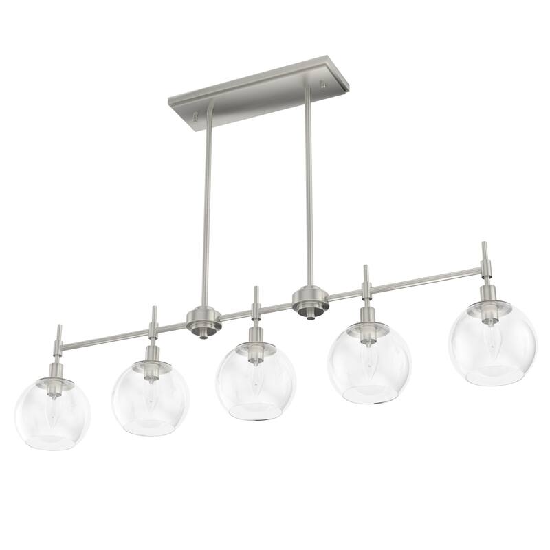 Hunter Xidane 5 Light Linear Chandelier - Dining Room, Kitchen Island - Contemporary, Transitional, Mid-Century Modern - 5-Light