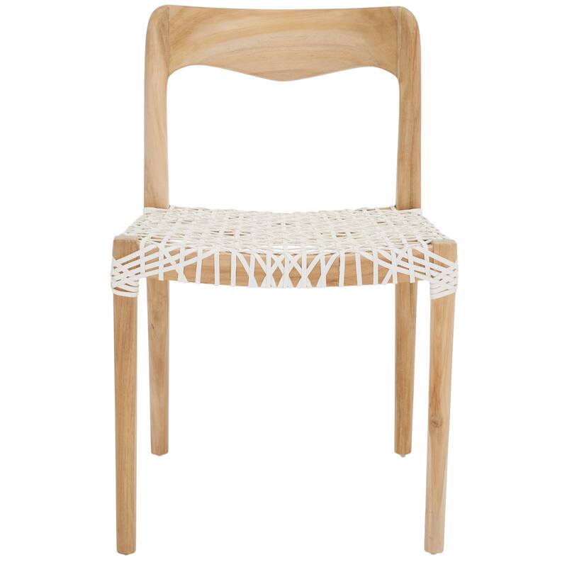 SAFAVIEH Cleta Leather 31" Dining Chair - 21" W x 18" D x 31" H - 20Wx18Dx31H