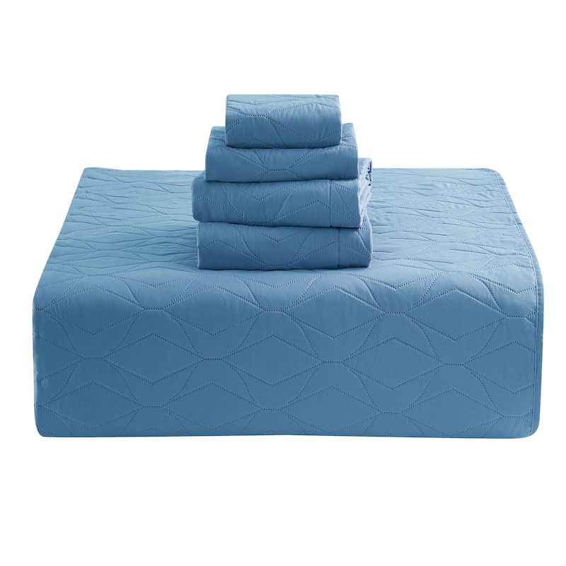 Clara Clark Bedspread Quilt Set - Ellipse Weave Pinsonic Lightweight Coverlet Set