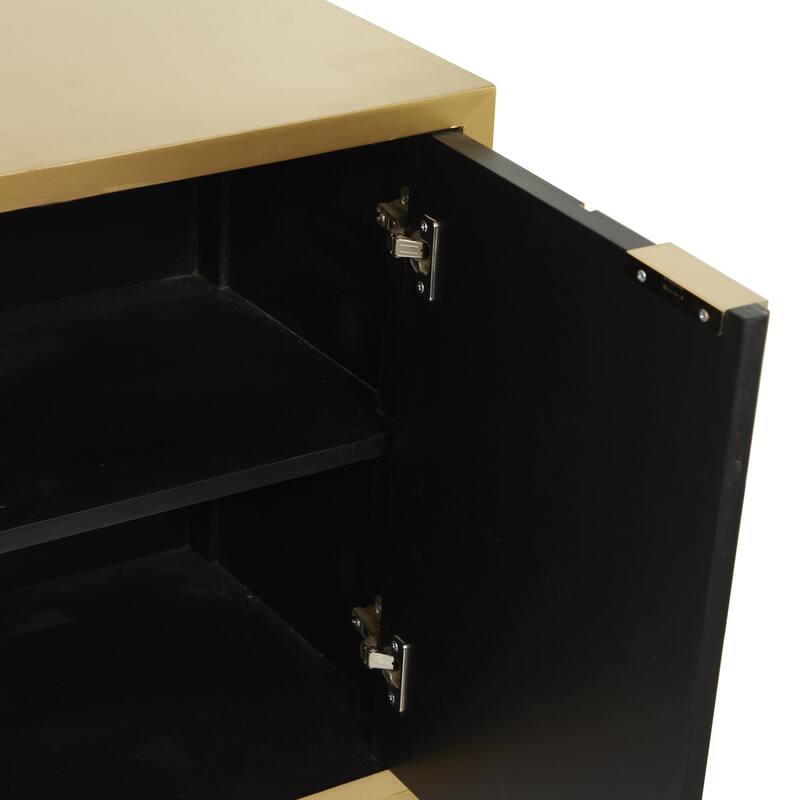 Wooden 3 Drawer Chest with Mirrored Front - Gold or Black - Roche River Decor