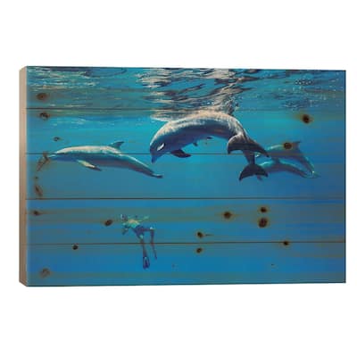 Crazy Morning Print On Wood by Serge Melesan - Multi-Color