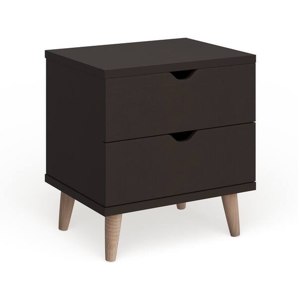 Carson Carrington Gjovik Contemporary Cappuccino 2drawer Nightstand
