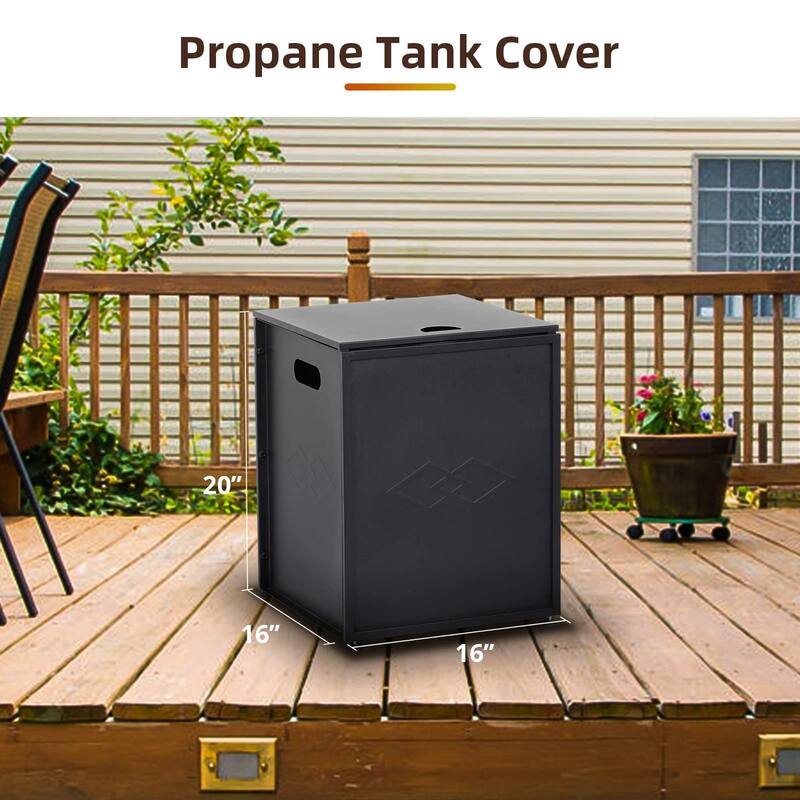 Metal Gas Tank Holder Storage Side Table for 20 Pound Propane Tank