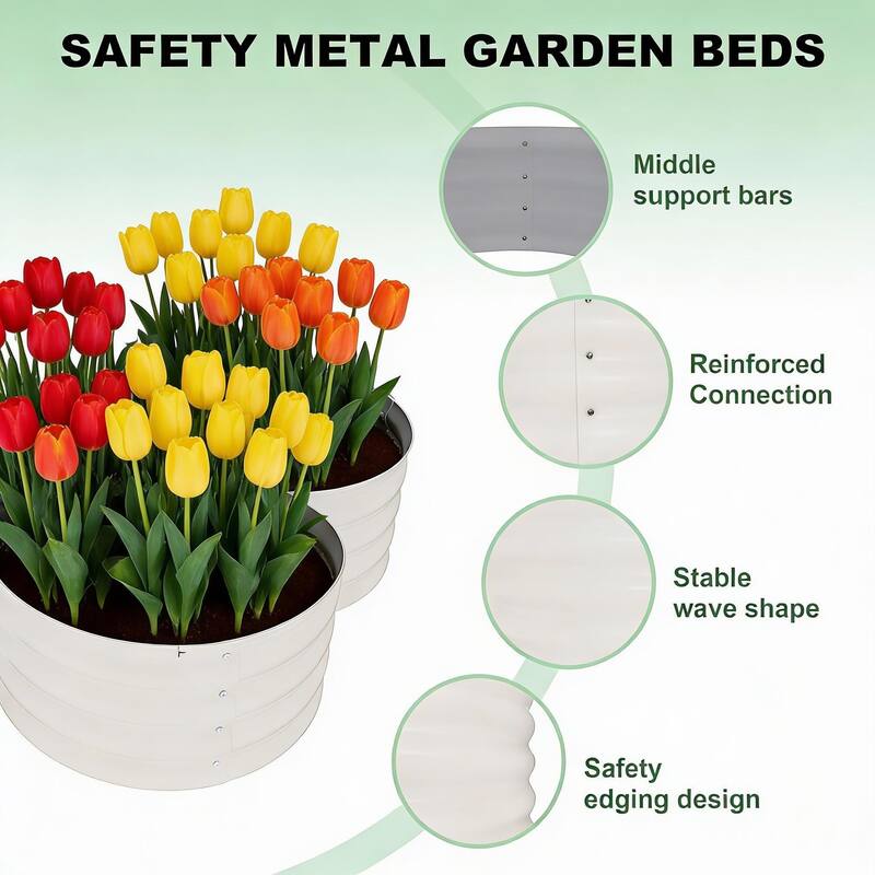 2-Pack Galvanized Raised Garden Beds, with Open Base