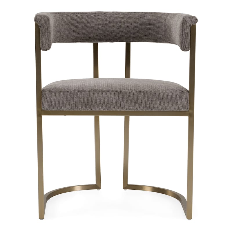 Modrest Byron Modern Grey Fabric & Antique Brass Dining Chair