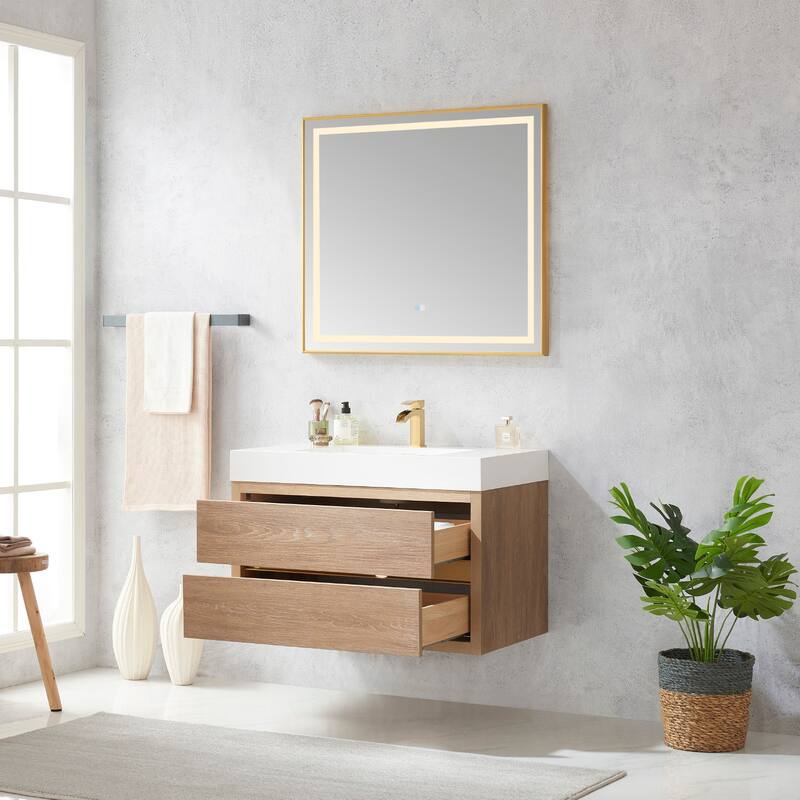Miseno MV703136 Palencia 36" Wall Mounted Single Basin Vanity Set with