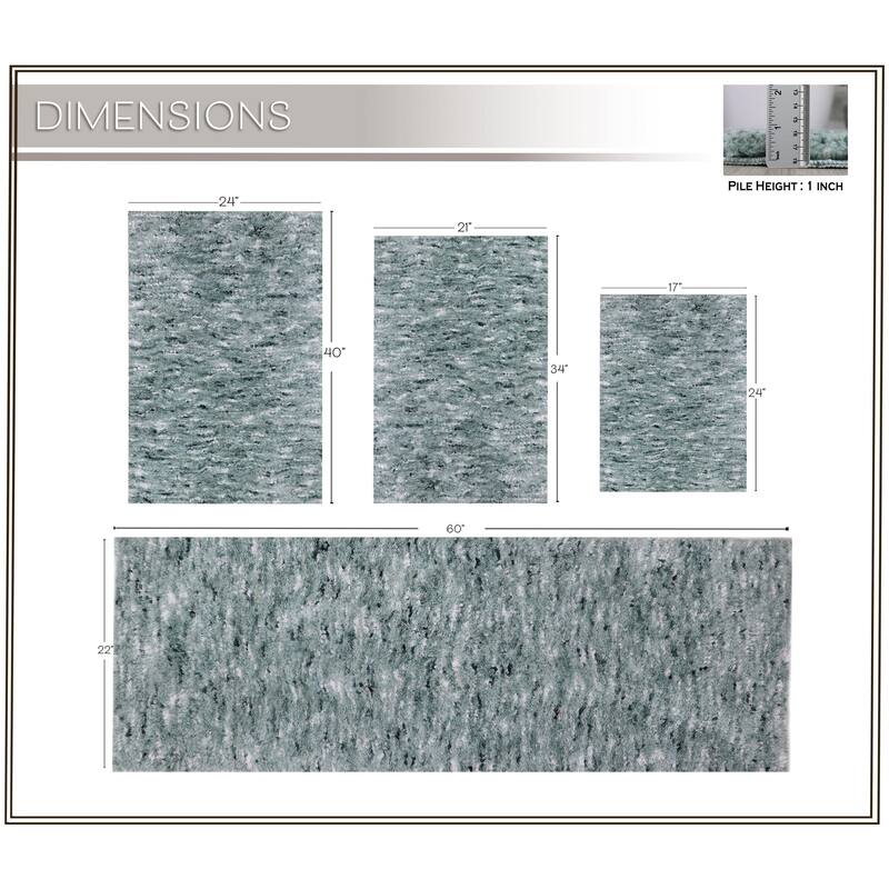 Home Weavers Cloud Comfort 100% Microfiber Bathroom Rug Non Slip Bath & Water Absorbent Soft Bath Mat 4 PC Set with Runner