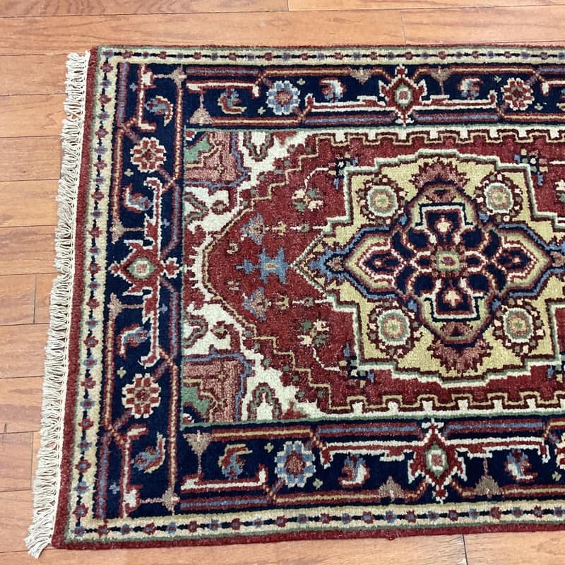 Handmade One-of-a- Kind Heriz Wool Oriental Rug 2'7 x 6' - 2.7 x 6